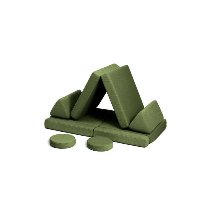 Stylisches Mini-Kindersofa in Flaschengrün für das Kinderzimmer